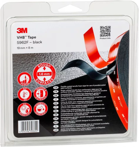 3M Ragasztószalag Fekete 8m x 19mm 1db 5962F/IPS