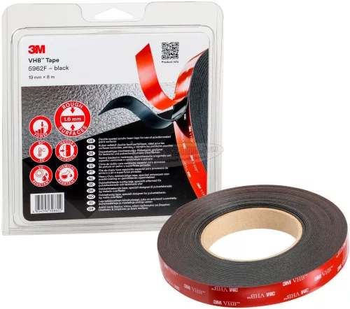 3M Ragasztószalag Fekete 8m x 19mm 1db 5962F/IPS