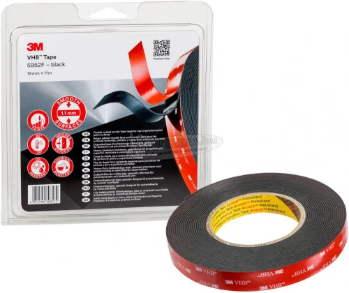 3M Ragasztószalag Fekete 11m x 19mm 1db 5952F/IPS