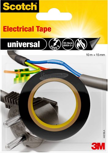 3M universal 4401BLA Szigetelőszalag Scotch Fekete 10mx15mm 1db 4401BLA