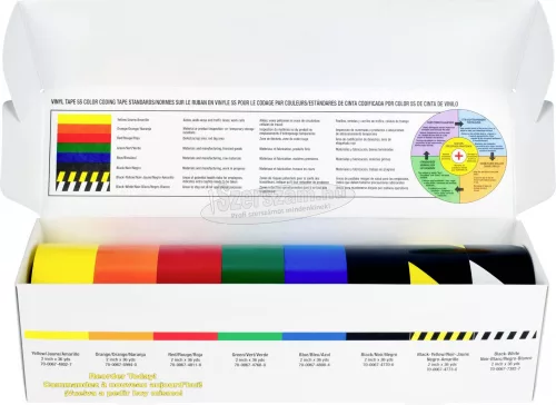 3M Ragasztószalag csomag Sárga,Narancs,Piros,Zöld,Kék,Fekete,Sárga/fekete,Fehér/fekete 33m x 50mm 8db 471DEMO5S