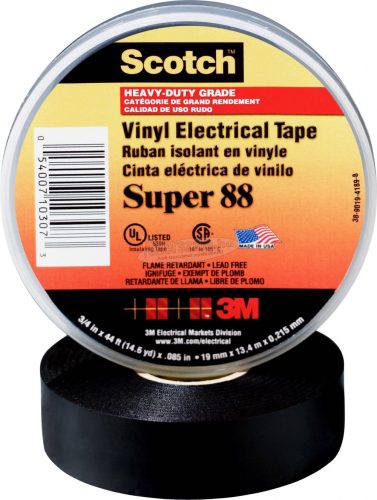 3M SUPER88-38X33 Szigetelőszalag Scotch Fekete 33mx38mm 1db SUPER88-38X33