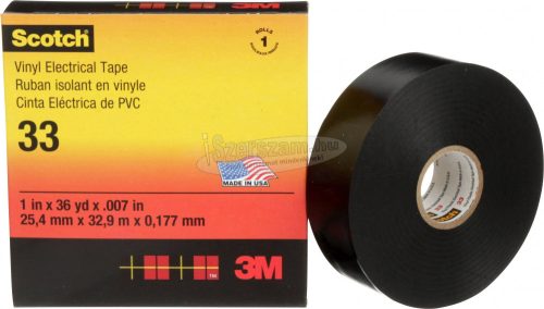 3M Szigetelőszalag Fekete 33m x 38mm 1db SCOTCH33-38X33