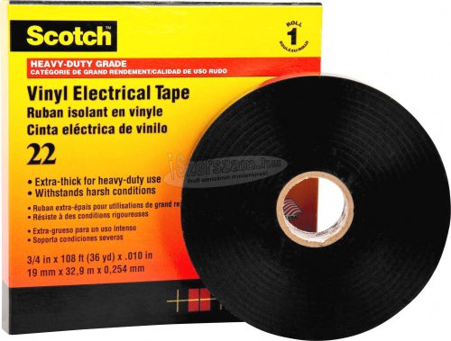 3M SCOTCH22-50X33 Szigetelőszalag Scotch Fekete 33mx50mm 1db SCOTCH22-50X33