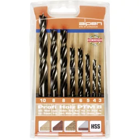   Alpen Fa csigafúró készlet 8 részes 3-10mm hengeres 1 készlet 600093100