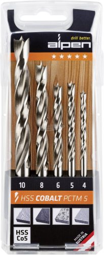 Alpen Fa csigafúró készlet 5 részes 4-10mm 0063300005100
