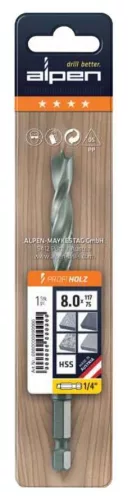 Alpen HSS Fa csigafúrók több méretben 1/4" 006220
