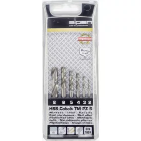   Alpen HSS-E Fém csigafúró készlet 2-8mm 6 részes Kobalt DIN 1897 hengeres 100906100
