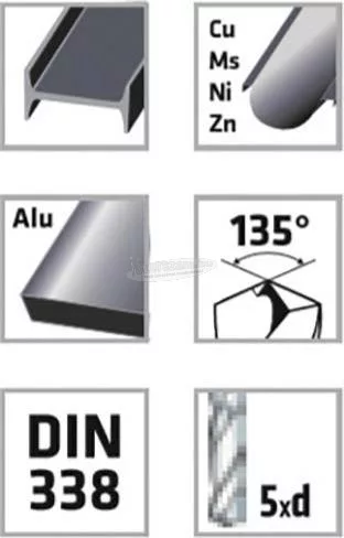 Alpen Fém csigafúrók HSS több méretben csiszolt DIN 338 hengeres 001840