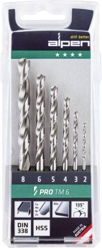 Alpen HSS Fém csigafúró készlet 2-8mm 6 részes hengeres 0000111806100