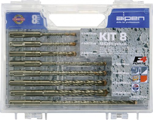 Alpen Keményfém Kalapácsfúró készlet 8 részes 5-12mm SDS-Plus 80704100100