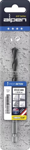 Alpen Betonfúró 10mm/100mm 1/4" Hatlap szár 1db 18901000100