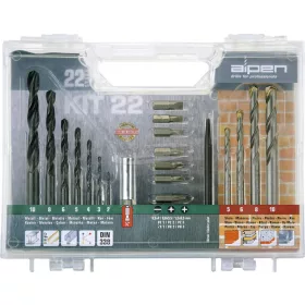   Alpen Univerzális fúrókészlet fém+kőzet 2-10mm bitekkel 22 részes 800222100