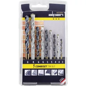   Alpen Univerzális fúrókészlet 3-8mm 9 részes TM 9/1 0000802122100