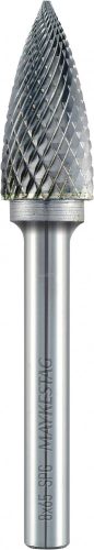 Alpen Turbómaró Keményfém SPG Hegyes ív Hossz 50mm Átmérő 6mm Szár átmérő 6mm 780606106100