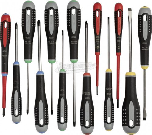 BAHCO ERGO csavarhúzó készlet, 13 részes Lapos/Phillips/Pozidriv/TORX BE-9875