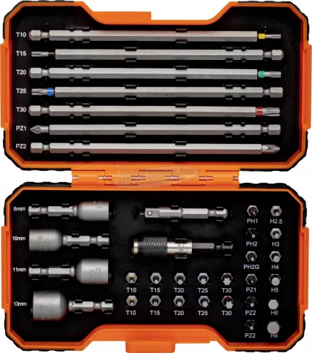 BAHCO Színnel jelölt Bit készlet, 35 részes PH+PZ+T+HEX 59/S35BC