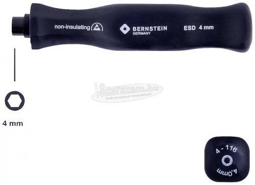 BERNSTEIN ESD csavarhúzó fogantyú mágnestartó 5/32" 95mm 4-116