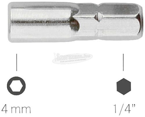 Bernstein Tools 4-566 Bit adapter 1/4" hüvelykes 4mm-es bitek 25mm 1/4 4-566