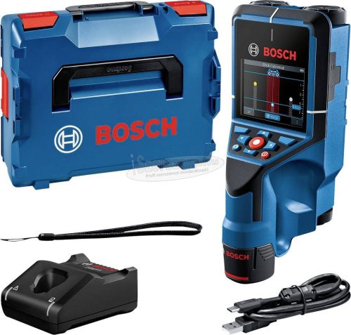 Bosch Professional Helymeghatározó D-Tect 200 C 0601081601 Keresési mélység (max.) 200mm Alkalmas Vastartalmú fém, Fa, Műanyag, Nem vastartalmú fém, 601081601