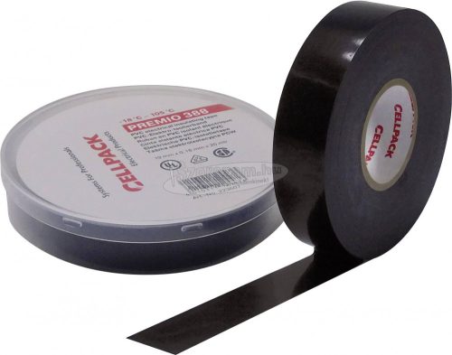 CELLPACK Szigetelőszalag Premio 388 Fekete 6m x 19mm 1db 223605