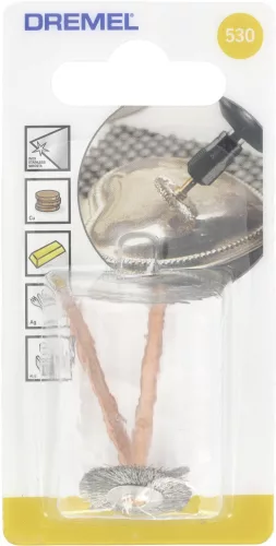 Dremel acélkefe, drótkorong, csiszoló korong 2 részes készlet 19mm Dremel 26150530JA