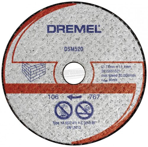 Dremel DSM520 2615S520JB Vágótárcsa, egyenes 77mm 2db 2615S520JB