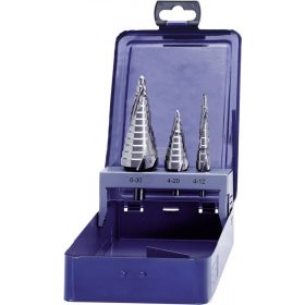   EVENTUS BY EXACT  lépcsős fúró készlet HSS 3 részes 4-12/4-20/6-30mm 17334