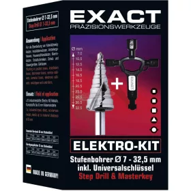 EXACT HSS lépcsős fúró 7-32.5mm hengeres 70606