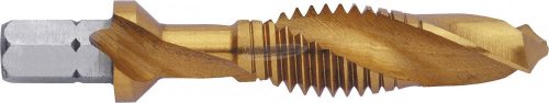 EXACT Kombinált menetfúró HSS TiN 1/4" hatszög szárral M6x1mm jobbos DIN 3126 05924