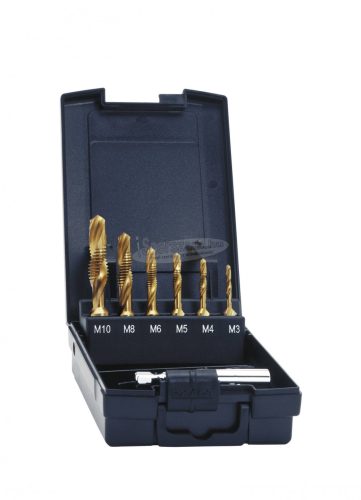 EXACT Kombinált menetfúró készlet HSS TiN 1/4"  7 részes M3-M10 jobbos 05930