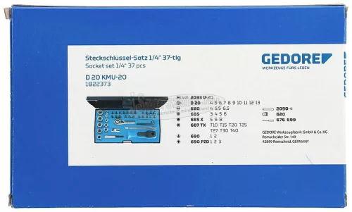 GEDORE Dugókulcs készlet 1/4" 37 részes D 20 KMU-20 1822373