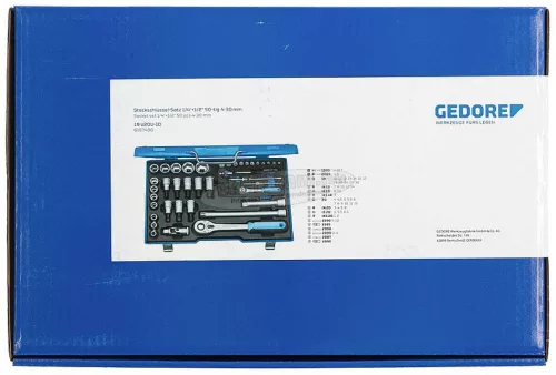 GEDORE Dugókulcs készlet 50 részes 1/4"+1/2" 4-30mm 19 V20 U-10 6157490