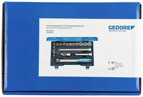 GEDORE Dugókulcs készlet Metrikus 1/2" 17 részes 19 JMU-3 2682842
