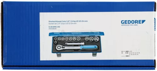 GEDORE Dugókulcs készlet Metrikus 1/2" 13 részes UD profil 10-24mm D 19 KMU-20 2545829