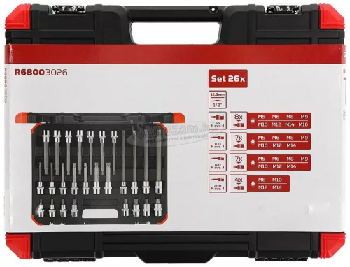GEDORE RED XZN rátűzőkulcs készlet 1/2" 26 részes R68003026 3301574