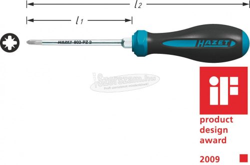 HAZET Pozidriv kereszt csavarhúzó PZ3x150mm HexAnamic 802-PZ3