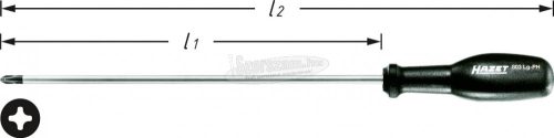 HAZET Philips kereszt csavarhúzó PH1x250mm Trinamic 803LG-PH1