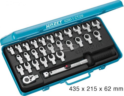 HAZET nyomatékkulcs készlet feltűzhető fejekkel 29 részes 9x12mm 7-17mm 6290-1CT/29