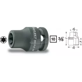 HAZETKülső TORX Gépi dugókulcs E10 3/8" 880S-E10