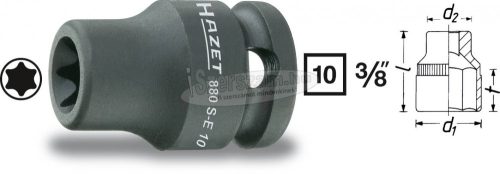 HAZET Külső TORX Gépi dugókulcs E12 3/8" 880S-E12