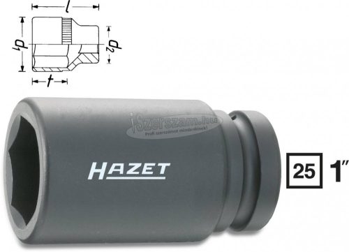 HAZET 1100SLG-41 6szög Gépi dugókulcs 41mm 1" 1100SLG-41