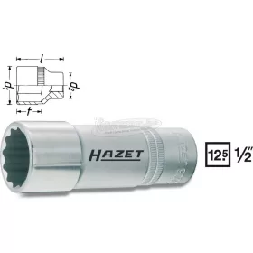   HAZET 12SZÖG Dugókulcs 1/2" HOSSZÚ 900TZ-X több változatban