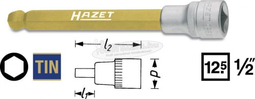 HAZET imbusz rátűzőkulcs gömbvégű 6mm 1/2" 986KK-6