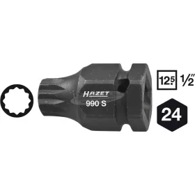   HAZET XZN Gépi RÁTŰZŐKULCS 1/2" RÖVID/HOSSZÚ 990S több változatban