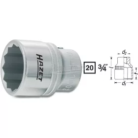   HAZET Kézi Dugókulcs 12szög 3/4" több méretben metrikus 1000Z-XX