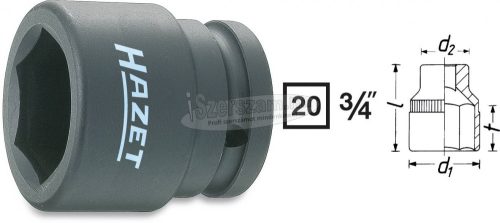 HAZET 1000S-36 6szög Gépi dugókulcs 36mm 3/4" (20mm) 1000S-36