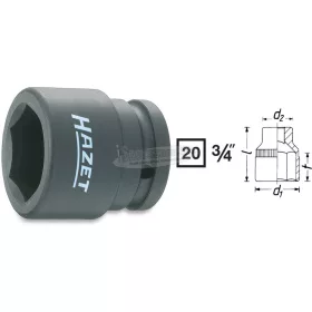   HAZET Gépi dugókulcs 6szög 3/4" több méretben metrikus 1000S-XX