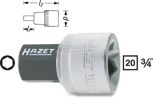 HAZET 1010-22 6szög Rátűzőkulcs 22mm 3/4" (20mm) 1010-22