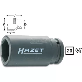   HAZET Gépi Dugókulcs hosszú hatlap 3/4" több méretben metrikus 1000SLG-XX